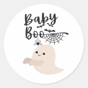 Baby Boo Mooie Halloween Print Vintage Stijl Ronde Sticker