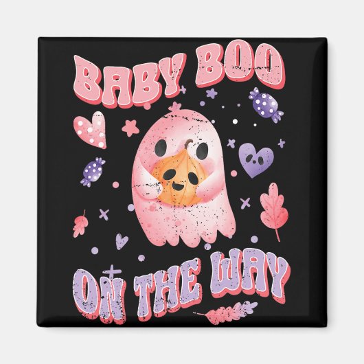 Baby Boo On The Way Halloween Pregnancy Announceme Magneet (Voorkant)