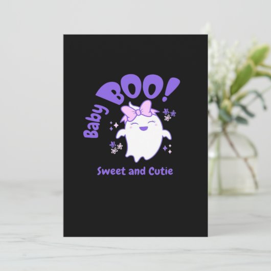 Baby Boo Sweet Toddler Halloween Design Feestdagenkaart (Staand voorkant)