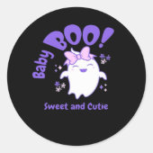 Baby Boo Sweet Toddler Halloween Design Ronde Sticker (Voorkant)