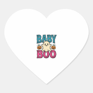 Baby Boo Vintage Halloween Geest Shirt Ontwerp_1 Hart Sticker
