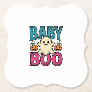 Baby Boo Vintage Halloween Geest Shirt Ontwerp_1 Kartonnen Onderzetters