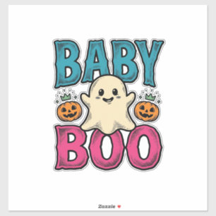 Baby Boo Vintage Halloween Geest Shirt Ontwerp_1 Sticker