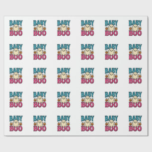 Baby Boo Vintage Halloween Geest T-shirt Ontwerp_1 Cadeaupapier