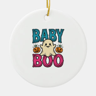 Baby Boo Vintage Halloween Geest T-shirt Ontwerp_1 Keramisch Ornament