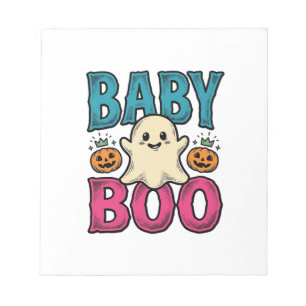 Baby Boo Vintage Halloween Geest T-shirt Ontwerp_1 Notitieblok