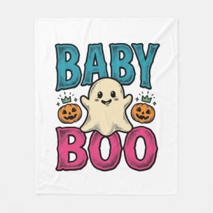 Baby Boo Vintage Halloween Ghost T-shirt Ontwerp_1 Fleece Deken