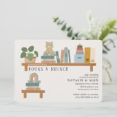 Baby Book Shelf Taupe Neutraal Baby shower Kaart (Staand voorkant)