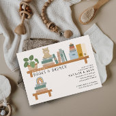 Baby Book Shelf Taupe Neutraal Baby shower Kaart