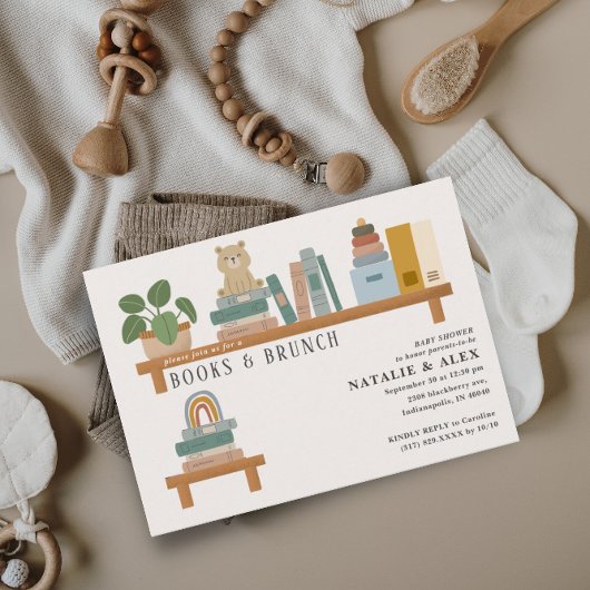 Baby Book Shelf Taupe Neutraal Baby shower Kaart