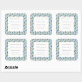 Baby Bookplate Sky Blue Honey Bees Vierkante Sticker (Vel)