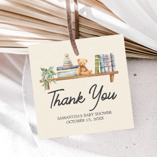 Baby Books and Brunch Neutral Baby Shower Bedankjes Labels