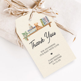 Baby Books and Brunch Neutral Shower Favor Tags Cadeaulabel