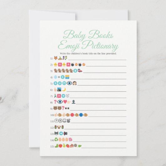 Baby Books Emoji Pictionary Game Mint (Voorkant)