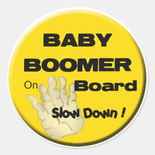 Baby Boomer aan boord_SlowDown Sticker (Voorkant)