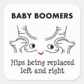 Baby Boomer heupen Vierkante Sticker (Voorkant)