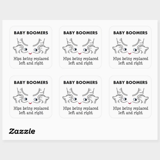 Baby Boomer heupen Vierkante Sticker (Vel)