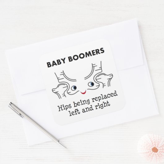 Baby Boomer heupen Vierkante Sticker (Envelop)