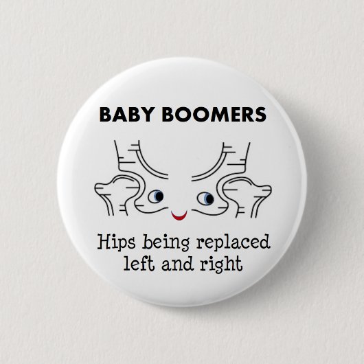 Baby Boomer Hips Ronde Button 5,7 Cm (Voorkant)