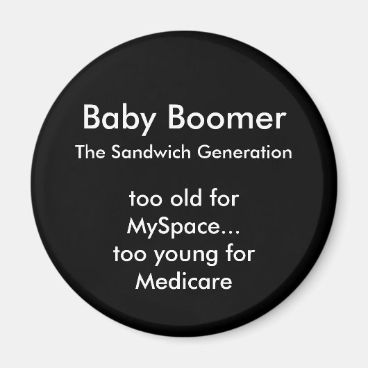 Baby Boomer magneet - rond (Voorkant)