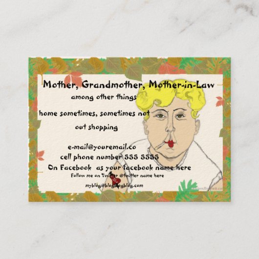 Baby Boomer Retirement Card - Mam Contactkaartje (Voorkant)