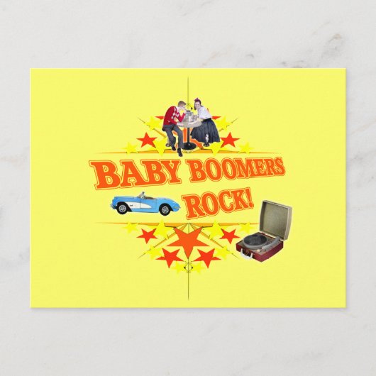 Baby Boomers Rock Briefkaart (Voorkant)