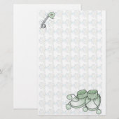Baby Bootie Green Stationery Briefpapier (Voorkant / Achterkant)