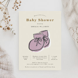 Baby Booties Newborn Illustratie Baby shower Kaart