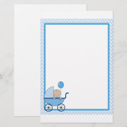 Baby Border Boy Briefpapier (Voorkant / Achterkant)