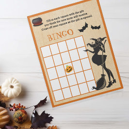 Baby Borrel Shower Halloween Heks Bingo Spel Notitieblok