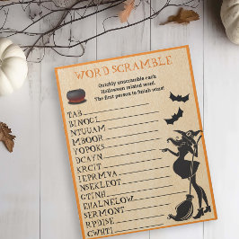 Baby Borrel Shower Halloween Heks Woordzoekspel Notitieblok