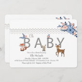 Baby Bosdieren tonen uitnodiging (Voorkant / Achterkant)