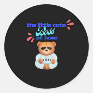 Baby Boss at Home - Schattige Beer Ronde Sticker