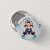 Baby Boss Birthday Button - Aangepaste pin voor ki (Voorkant /achterkant)
