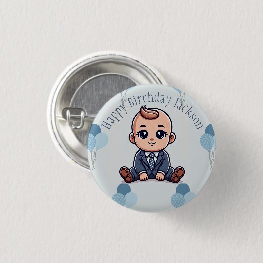 Baby Boss Birthday Button - Aangepaste pin voor ki (Voorkant /achterkant)