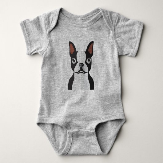 Baby Boston Terrier Jersey Bodysuit (Voorkant)