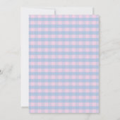 Baby Bottle Carriage Blue Pink Gingham Baby Reveal Kaart (Achterkant)