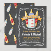 Baby Bottles and Beers Baby shower Krijtbord Kaart (Voorkant / Achterkant)