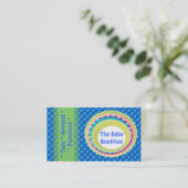 Baby Boutique Blue Green Stippen visitekaartje (Staand voorkant)