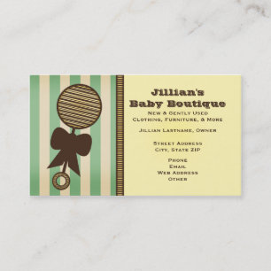 Baby Boutique -  Rattle & Green Stripes Visitekaartje