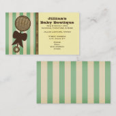 Baby Boutique - Rattle & Green Stripes Visitekaartje (Voorkant / Achterkant)