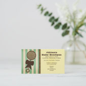 Baby Boutique - Rattle & Green Stripes Visitekaartje (Staand voorkant)