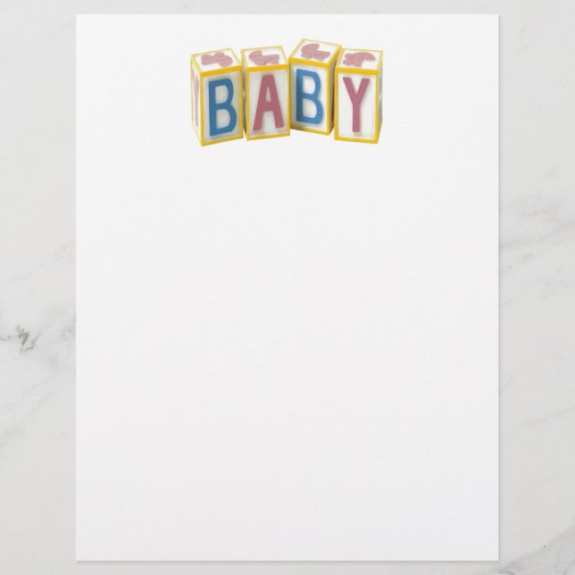 Baby Bouwblokken Letterhoofd (Voorkant)