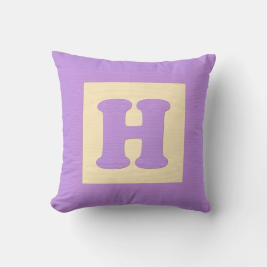 Baby-bouwsteen gooit p pIllow letter H (paars) Kussen (Voorkant)