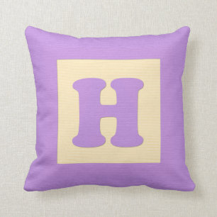Baby-bouwsteen gooit p pIllow letter H (paars) Kussen