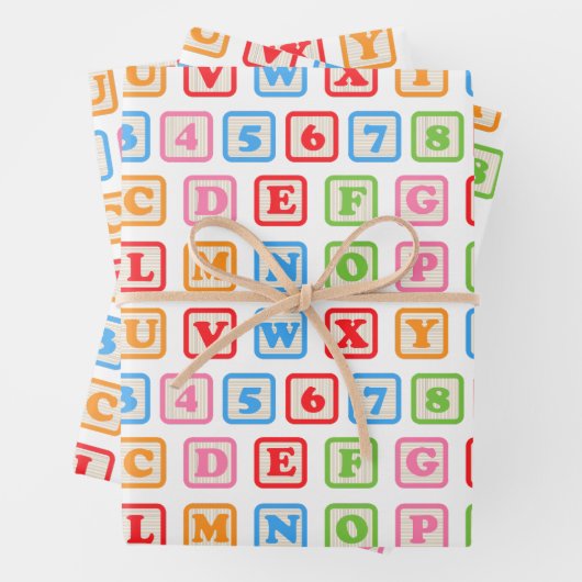 Baby bouwstenen schattig patroon helder inpakpapier vel (In situ)