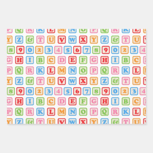 Baby bouwstenen schattig patroon helder inpakpapier vel (Voorkant)