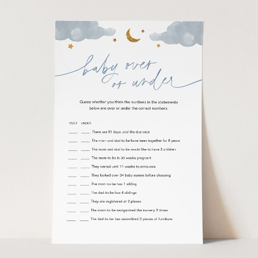 Baby boven of onder het Twinkle Star-Baby shower