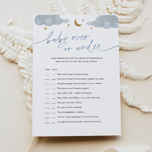 Baby boven of onder het Twinkle Star-Baby shower Kaart