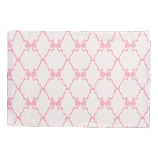 Baby Bow Trellis Pink Bella Ribbon Kussensloop (Achterkant)